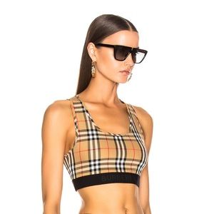 Burberry Logo Detail Vintage Check Bra Top
